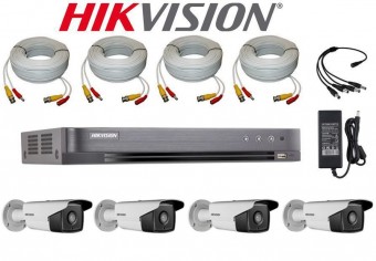 KIT 4C-HIK-V4 Hikvision InfraRosu_40m 2_MegaPixeli