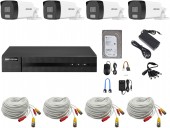 KIT 4C-HIK-V6 Hikvision ColorVu_40m 3K/5Mp_Audio