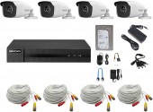KIT 4C-HIK-V7 Hikvision InfraRosu_40m 5_MegaPixeli